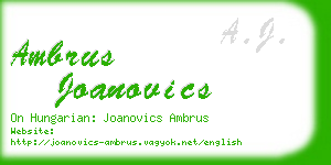 ambrus joanovics business card